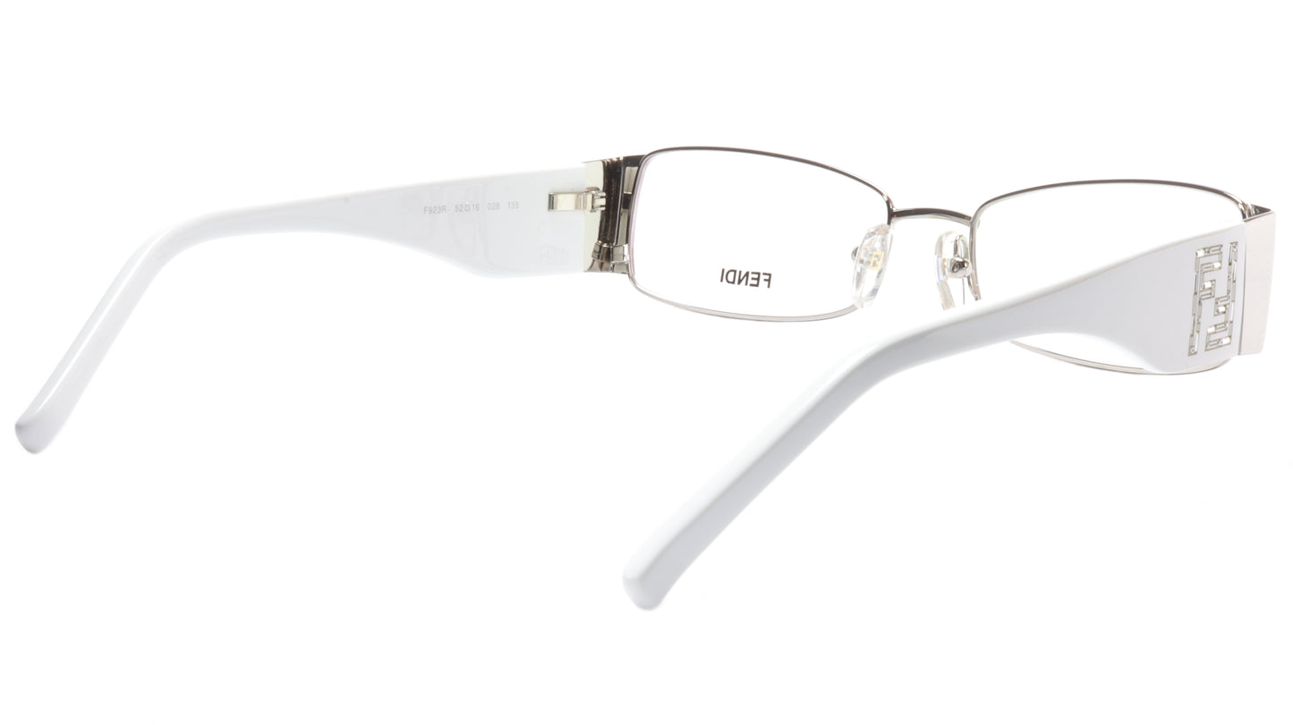 FENDI Eyeglasses Frame F923R (028) Metal Chrome White Italy Made 52-16-135, 28 - Frame Bay