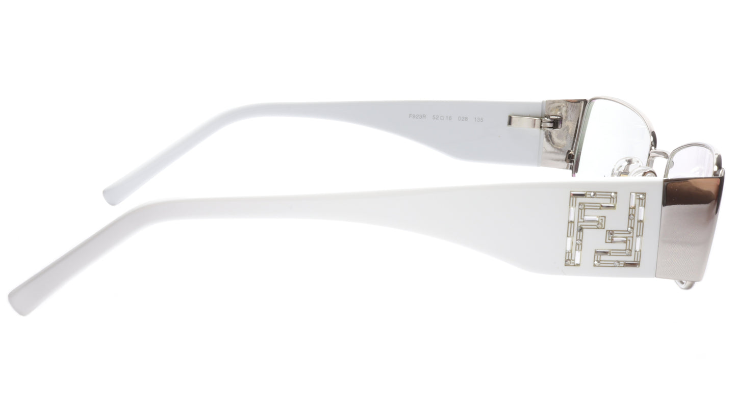 FENDI Eyeglasses Frame F923R (028) Metal Chrome White Italy Made 52-16-135, 28 - Frame Bay