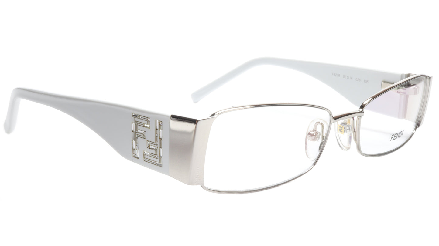 FENDI Eyeglasses Frame F923R (028) Metal Chrome White Italy Made 52-16-135, 28 - Frame Bay