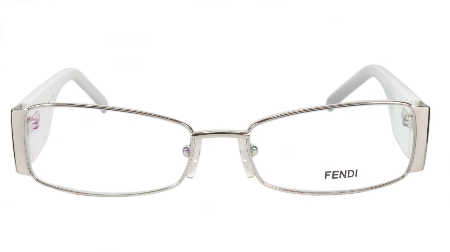 FENDI Eyeglasses Frame F923R (028) Metal Chrome White Italy Made 52-16-135, 28 - Frame Bay