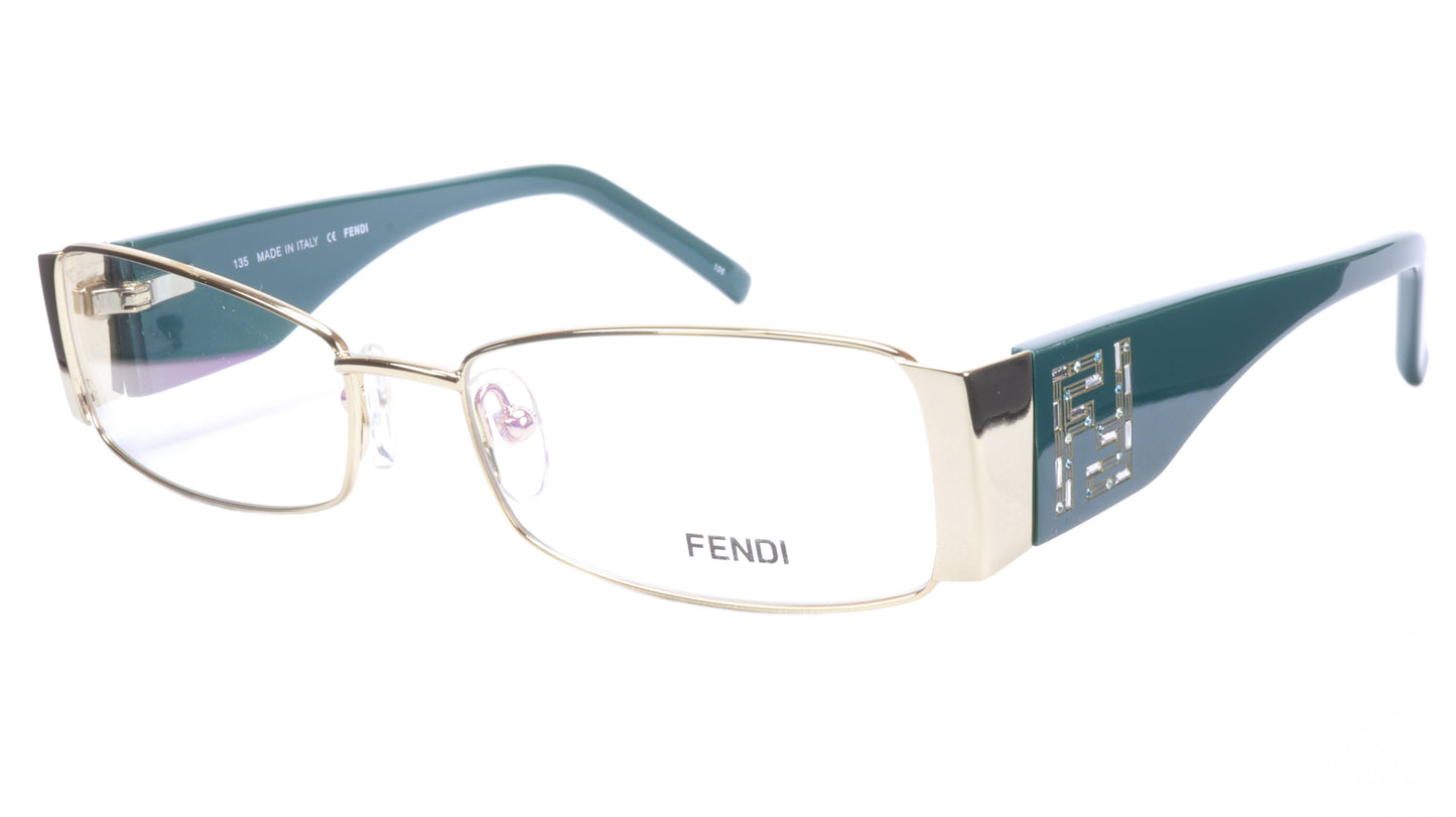 FENDI Eyeglasses Frame F932R (758) Acetate Gold Blue Italy Made 52-16-135, 28 - Frame Bay