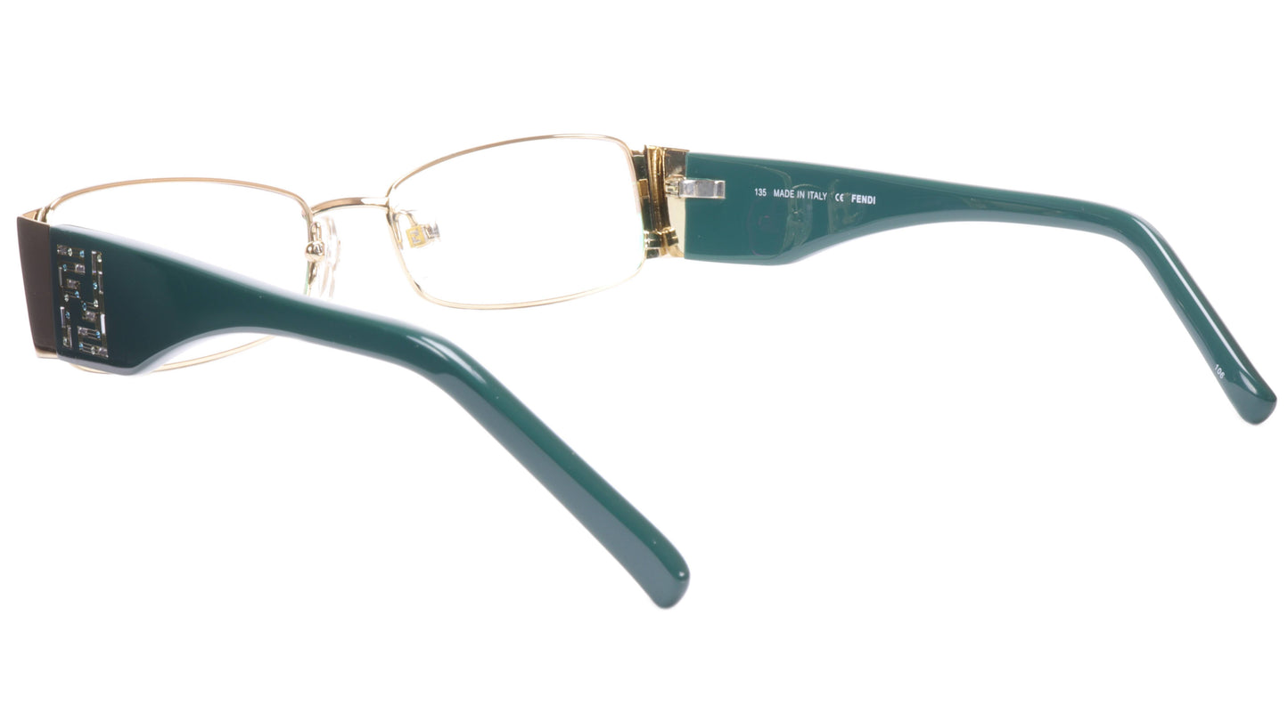 FENDI Eyeglasses Frame F932R (758) Acetate Gold Blue Italy Made 52-16-135, 28 - Frame Bay