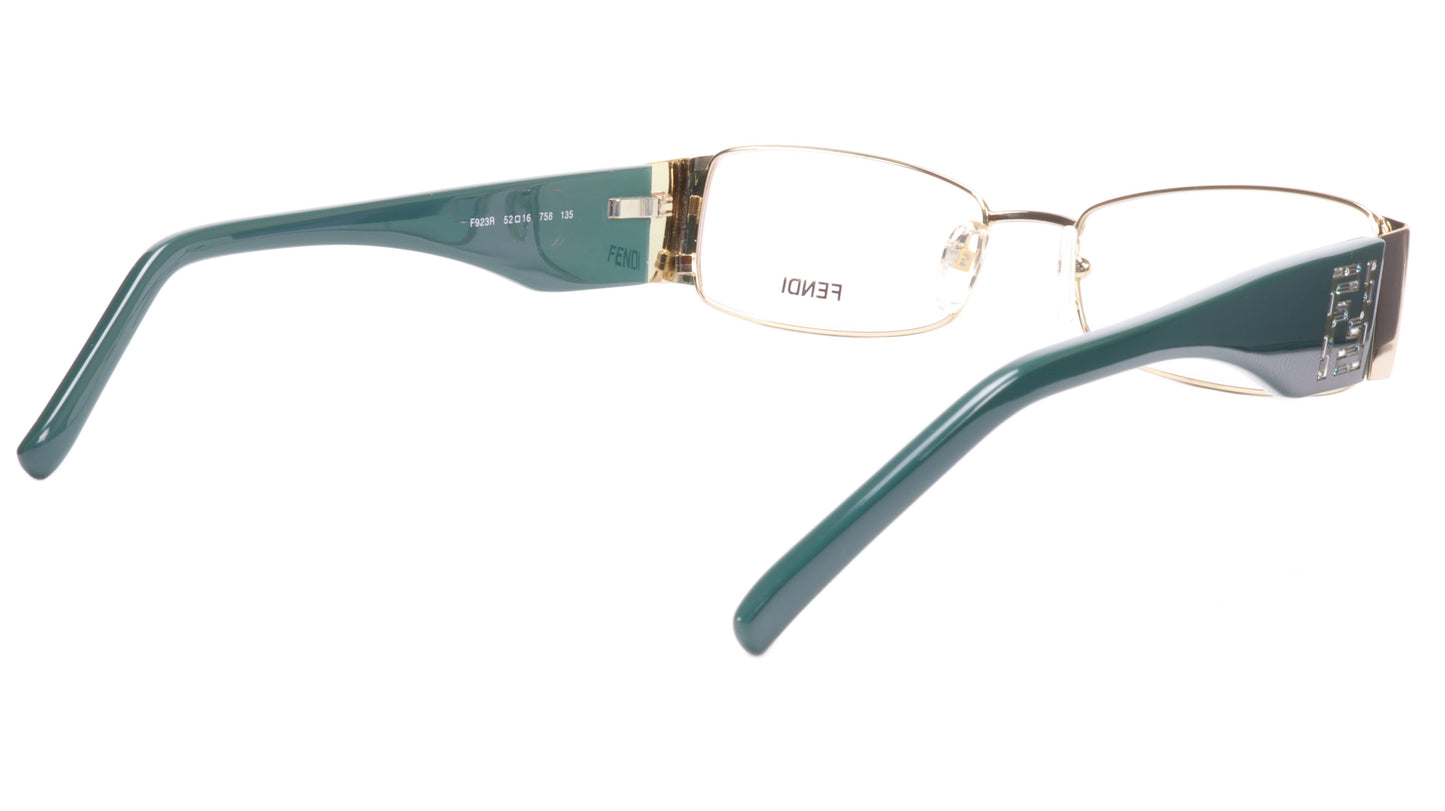 FENDI Eyeglasses Frame F932R (758) Acetate Gold Blue Italy Made 52-16-135, 28 - Frame Bay