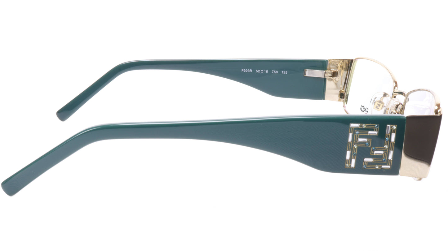FENDI Eyeglasses Frame F932R (758) Acetate Gold Blue Italy Made 52-16-135, 28 - Frame Bay