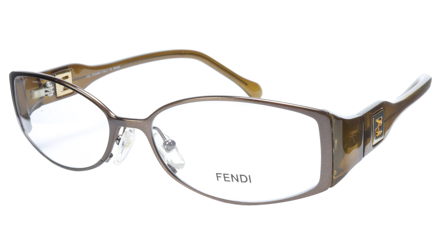 FENDI Eyeglasses Frame F707 (205) Metal Acetate Brown Italy Made 54-15-135, 31 - Frame Bay