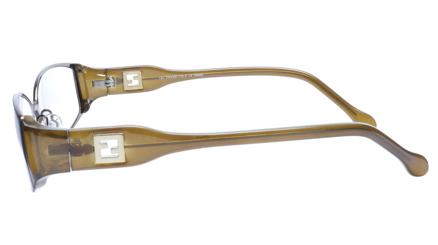 FENDI Eyeglasses Frame F707 (205) Metal Acetate Brown Italy Made 54-15-135, 31 - Frame Bay