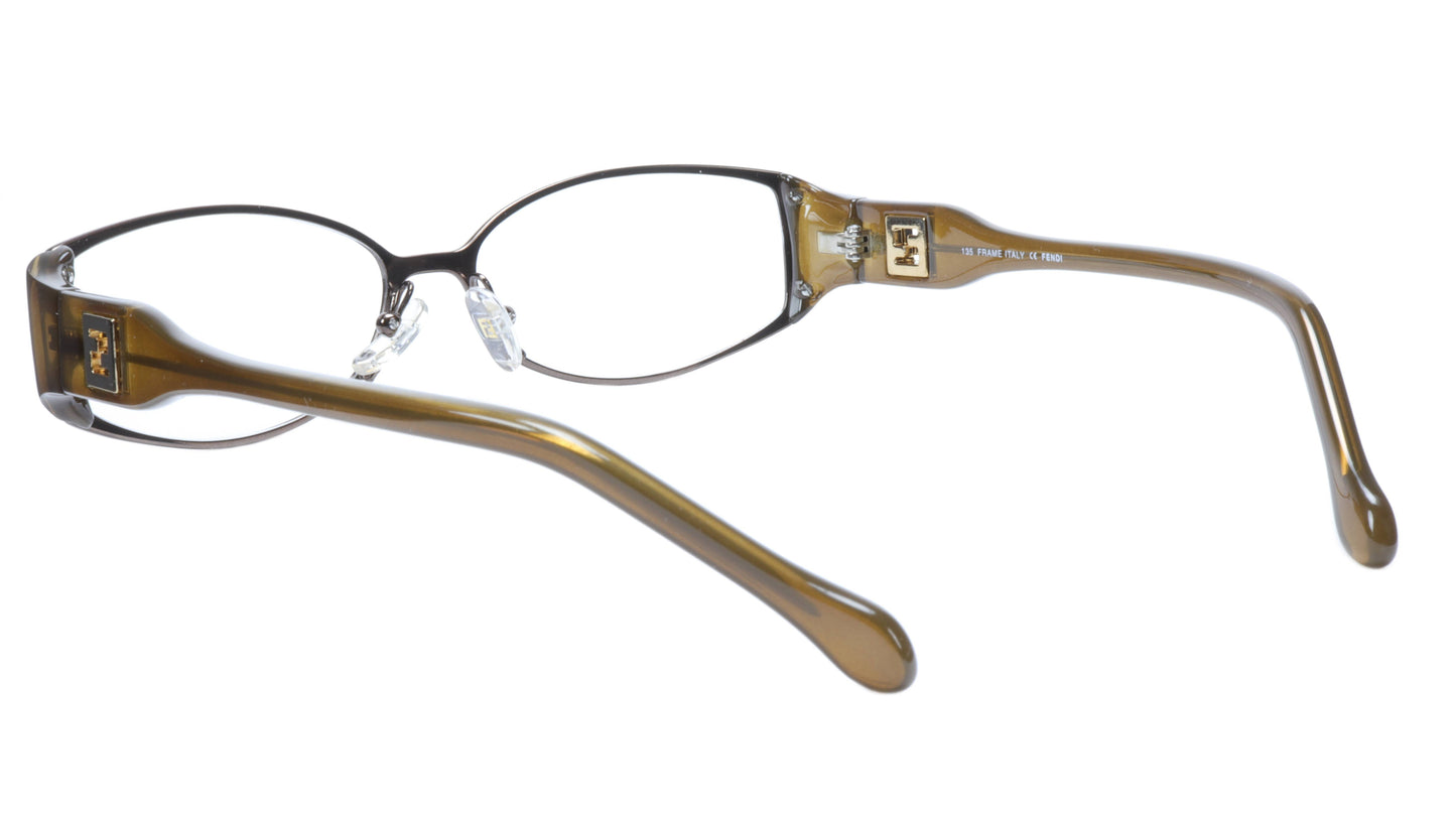 FENDI Eyeglasses Frame F707 (205) Metal Acetate Brown Italy Made 54-15-135, 31 - Frame Bay