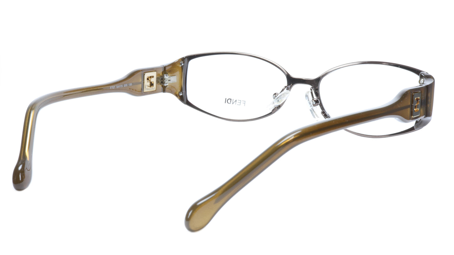 FENDI Eyeglasses Frame F707 (205) Metal Acetate Brown Italy Made 54-15-135, 31 - Frame Bay