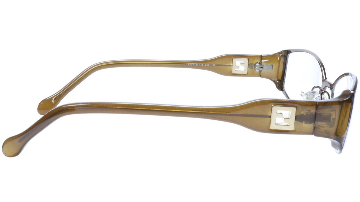 FENDI Eyeglasses Frame F707 (205) Metal Acetate Brown Italy Made 54-15-135, 31 - Frame Bay