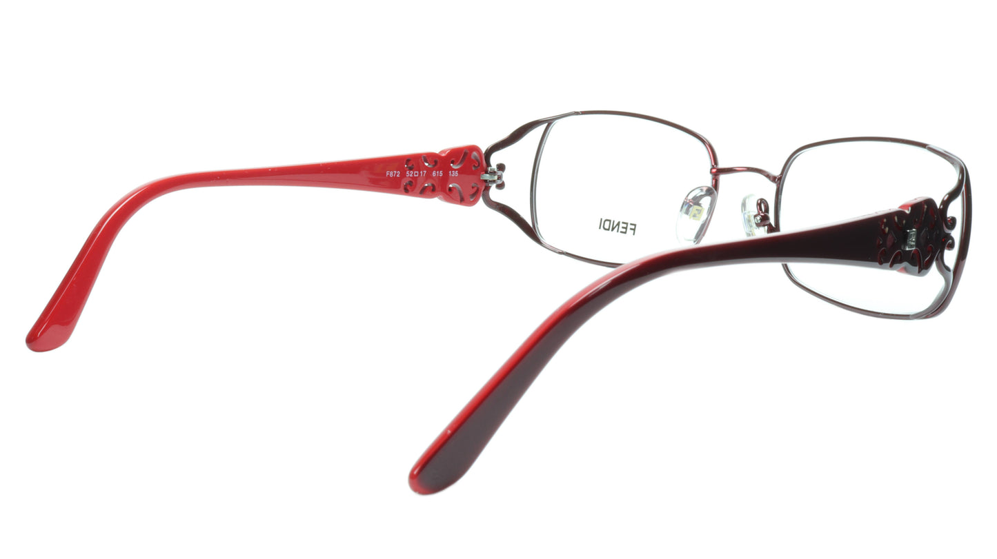 FENDI Eyeglasses Frame F872 (615) Metal Acetate Bordeaux Italy Made 52-17-135 34 - Frame Bay