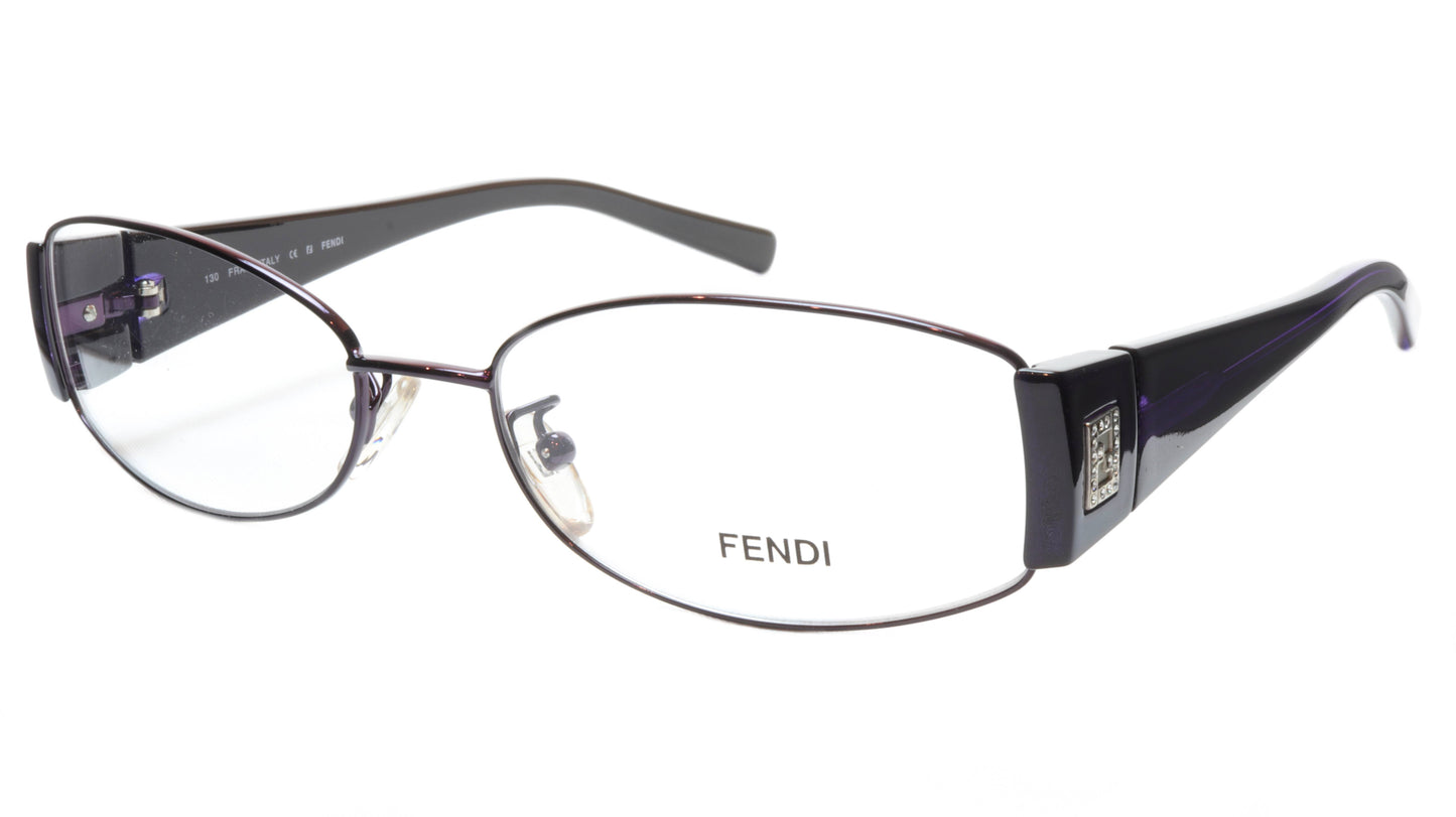 FENDI Eyeglasses Frame F606R (539) Metal Dark Violet Italy Made 54-16-130, 32 - Frame Bay