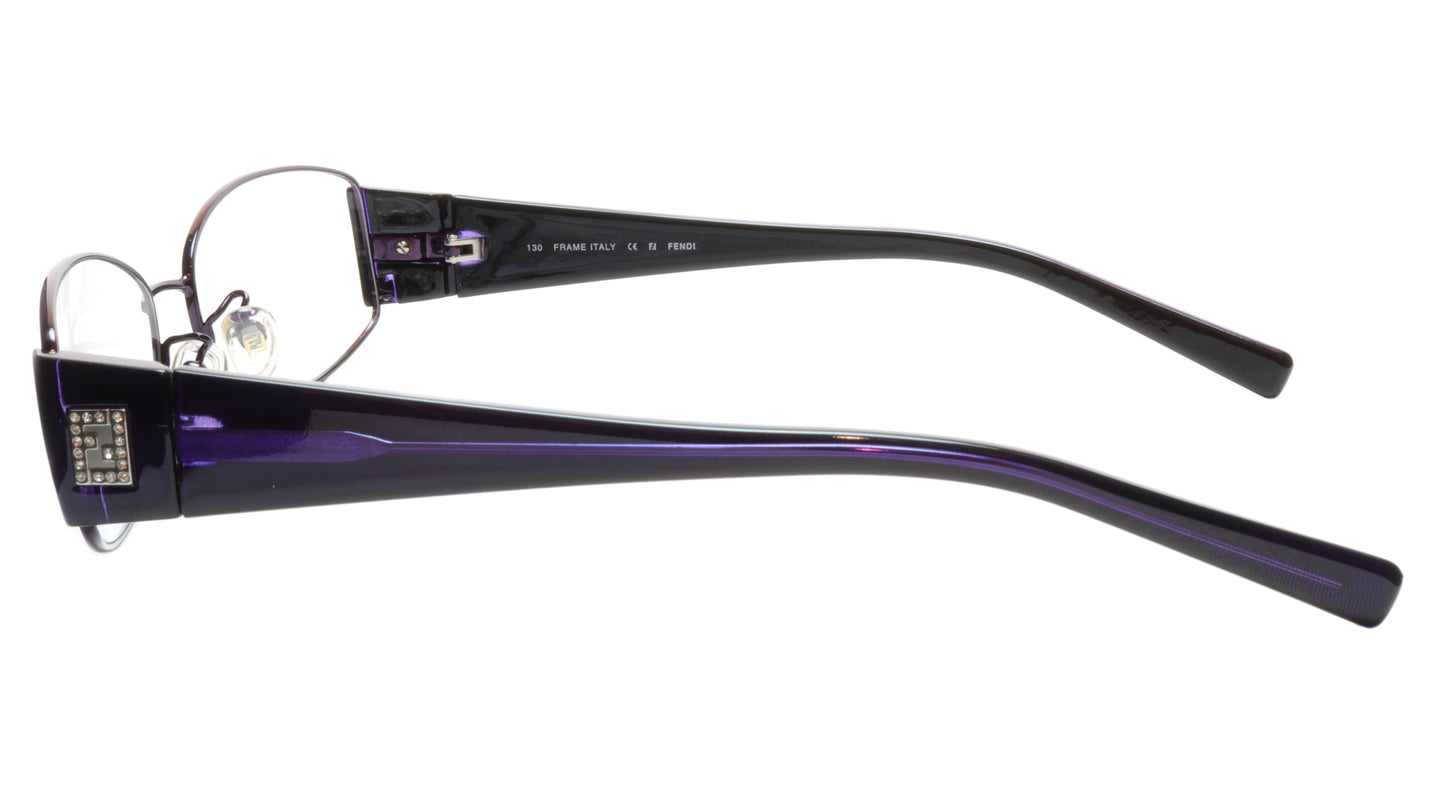FENDI Eyeglasses Frame F606R (539) Metal Dark Violet Italy Made 54-16-130, 32 - Frame Bay