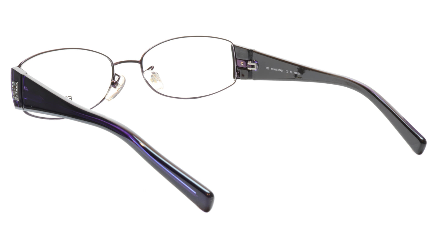 FENDI Eyeglasses Frame F606R (539) Metal Dark Violet Italy Made 54-16-130, 32 - Frame Bay