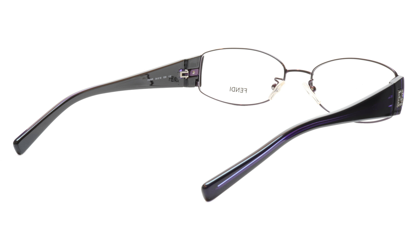 FENDI Eyeglasses Frame F606R (539) Metal Dark Violet Italy Made 54-16-130, 32 - Frame Bay