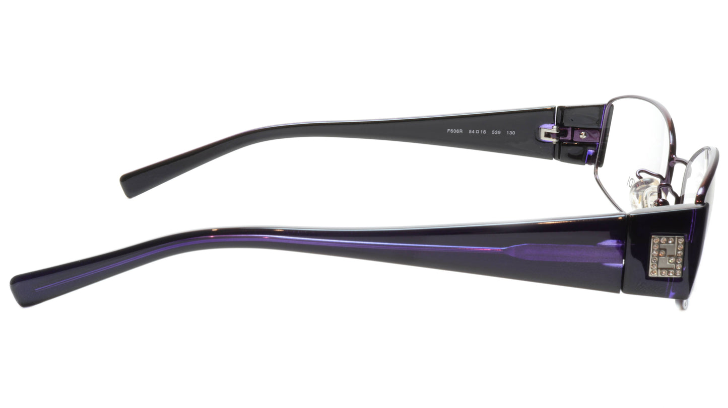 FENDI Eyeglasses Frame F606R (539) Metal Dark Violet Italy Made 54-16-130, 32 - Frame Bay