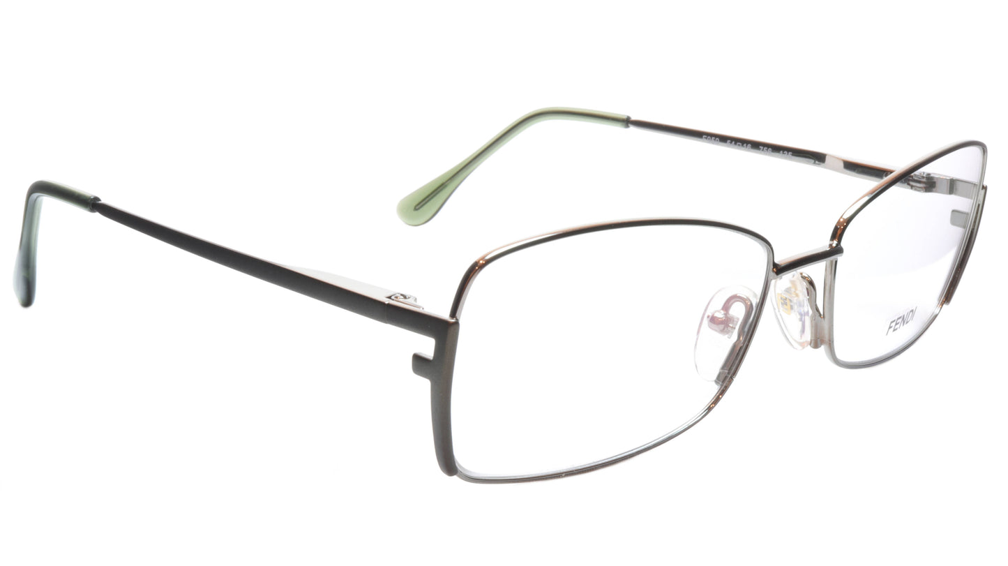 FENDI Eyeglasses Frame F959 (756) Metal Golden Sage Italy Made 54-16-135, 33 - Frame Bay