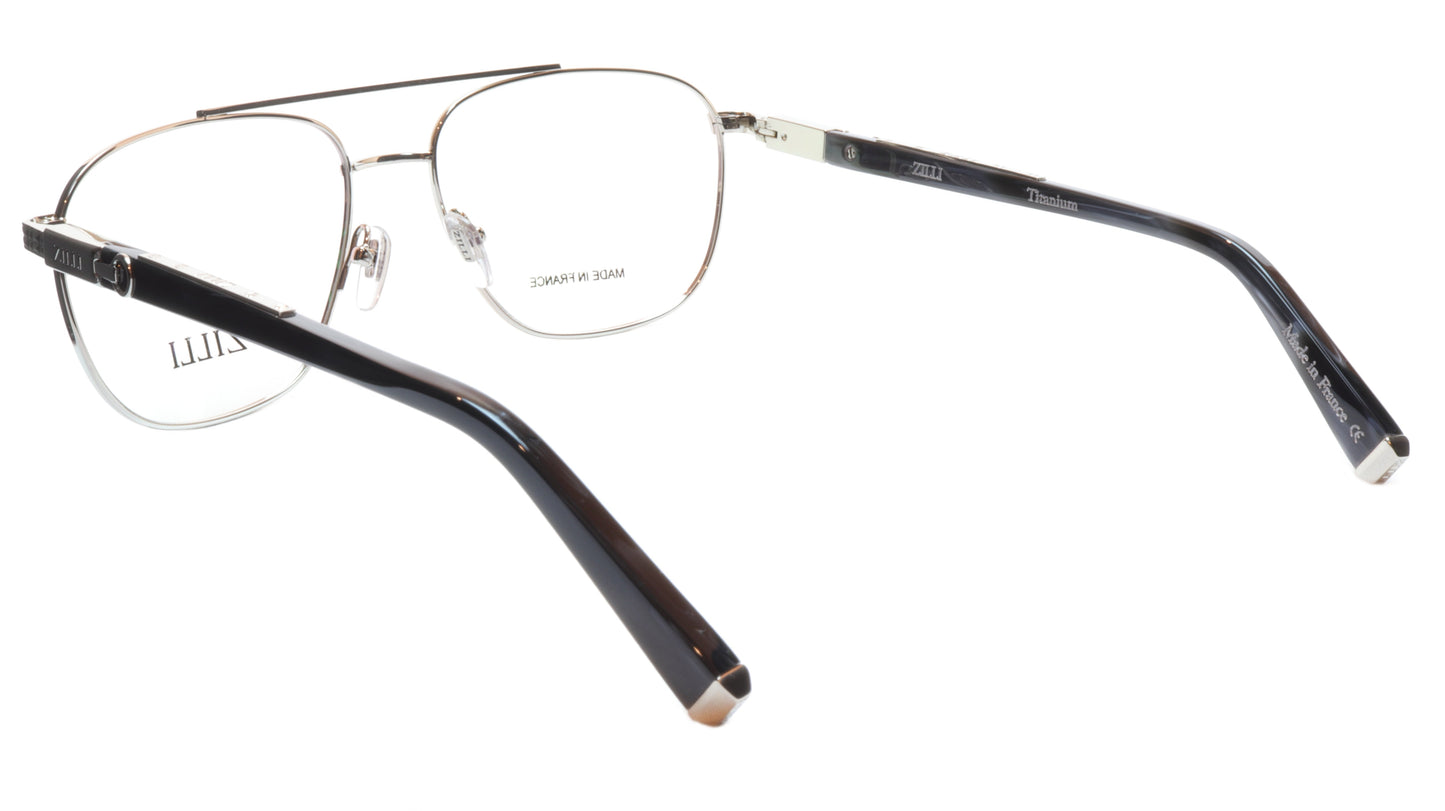 ZILLI Eyeglasses Frame Titanium Acetate Silver Black France Made ZI60022 C07 - Frame Bay