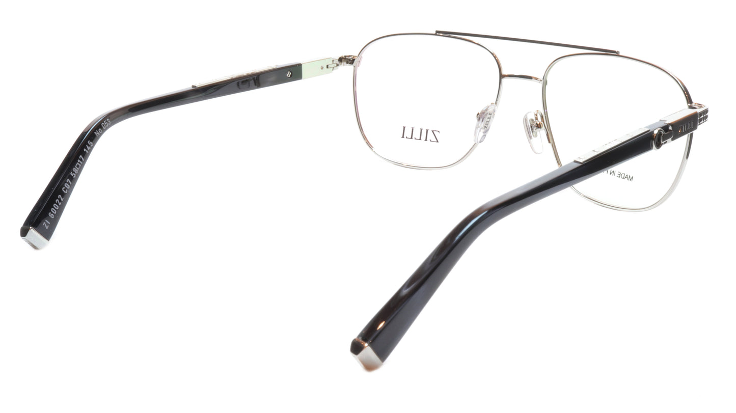 ZILLI Eyeglasses Frame Titanium Acetate Silver Black France Made ZI60022 C07 - Frame Bay