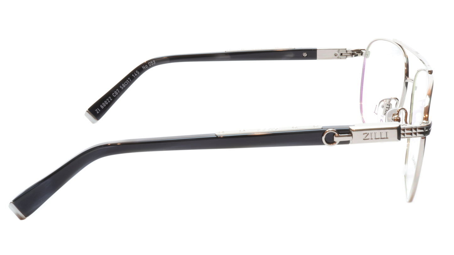 ZILLI Eyeglasses Frame Titanium Acetate Silver Black France Made ZI60022 C07 - Frame Bay