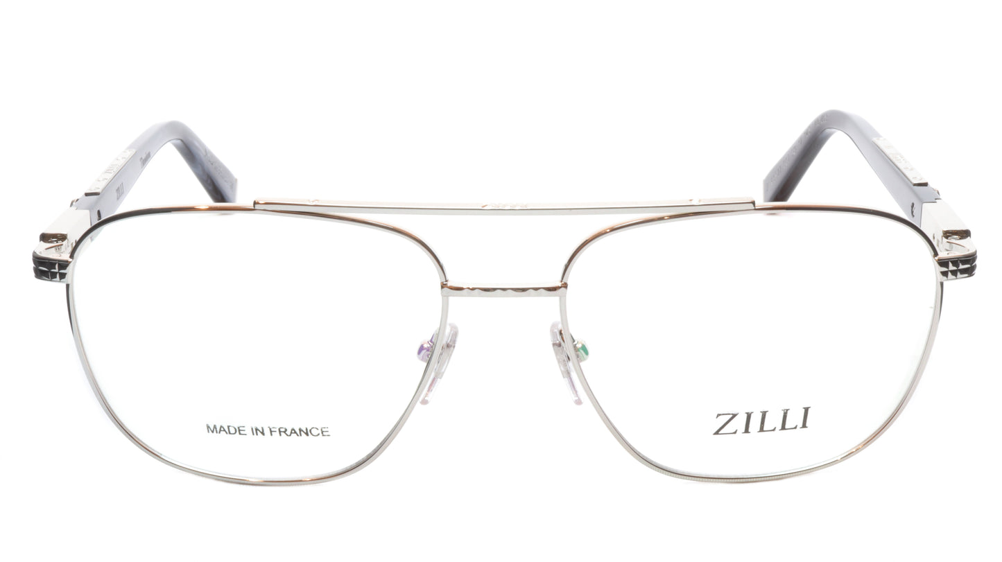 ZILLI Eyeglasses Frame Titanium Acetate Silver Black France Made ZI60022 C07 - Frame Bay