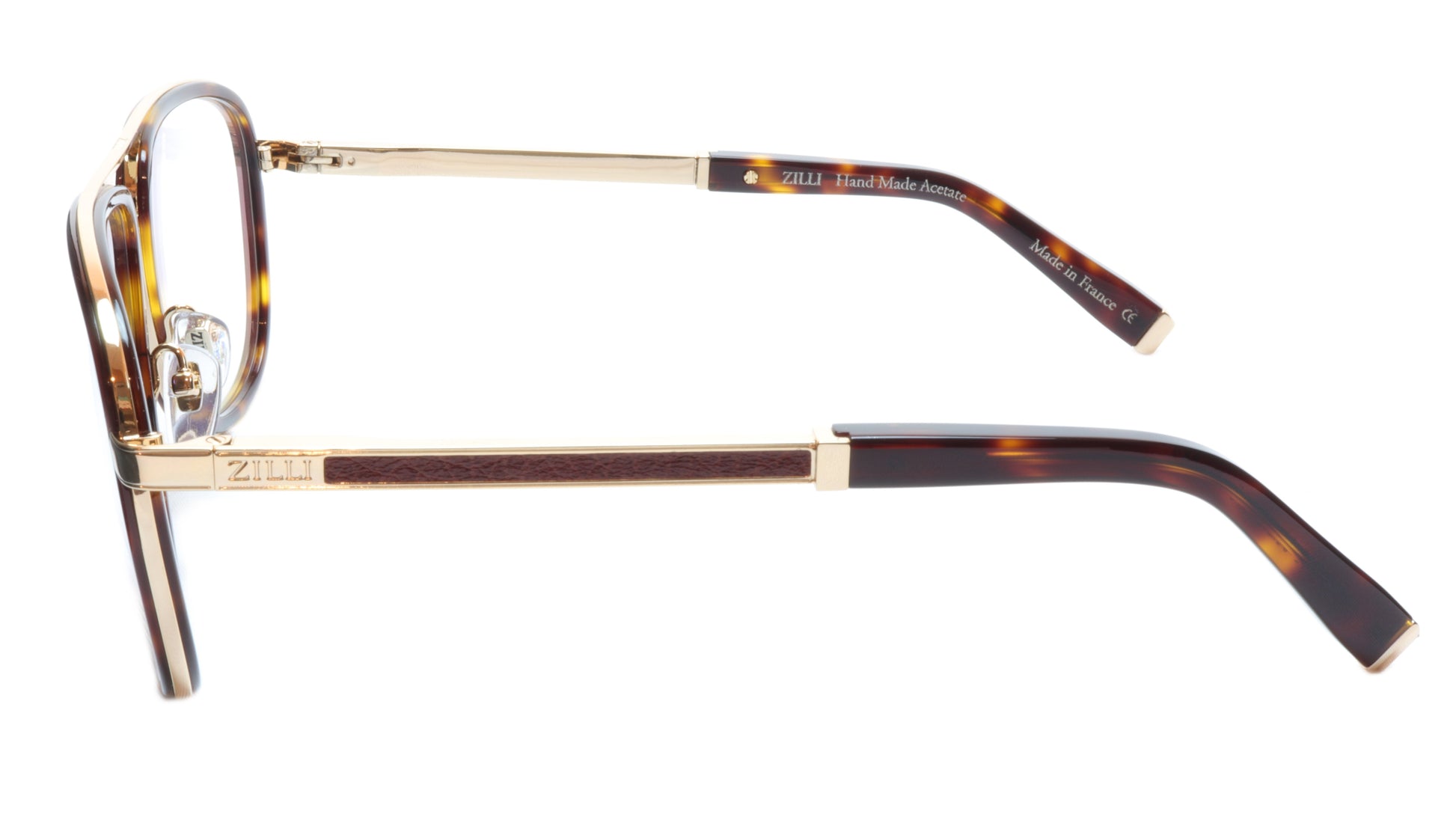 ZILLI Eyeglasses Frame Titanium Acetate Gold Scale France Made ZI60020 C02 - Frame Bay