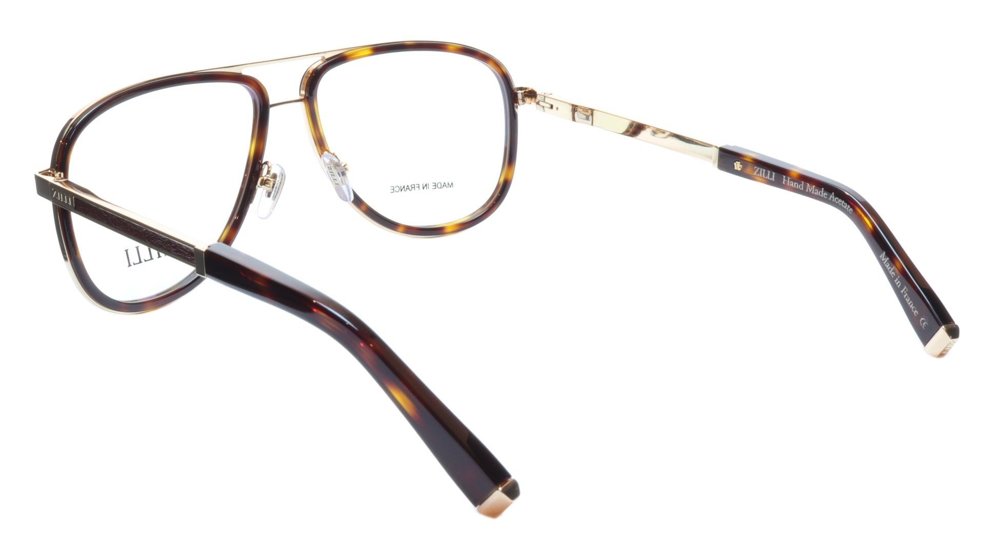 ZILLI Eyeglasses Frame Titanium Acetate Gold Scale France Made ZI60020 C02 - Frame Bay