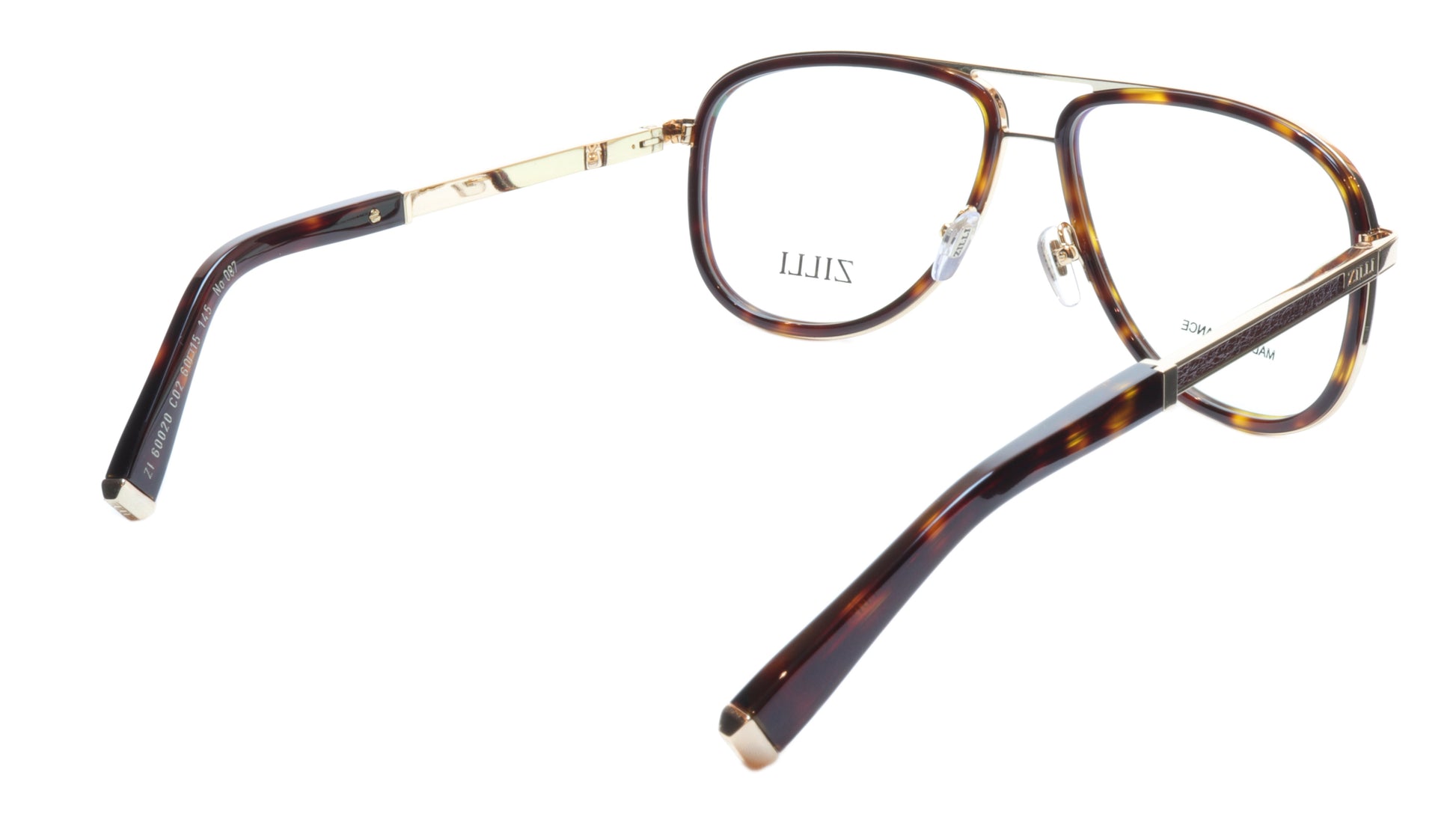 ZILLI Eyeglasses Frame Titanium Acetate Gold Scale France Made ZI60020 C02 - Frame Bay