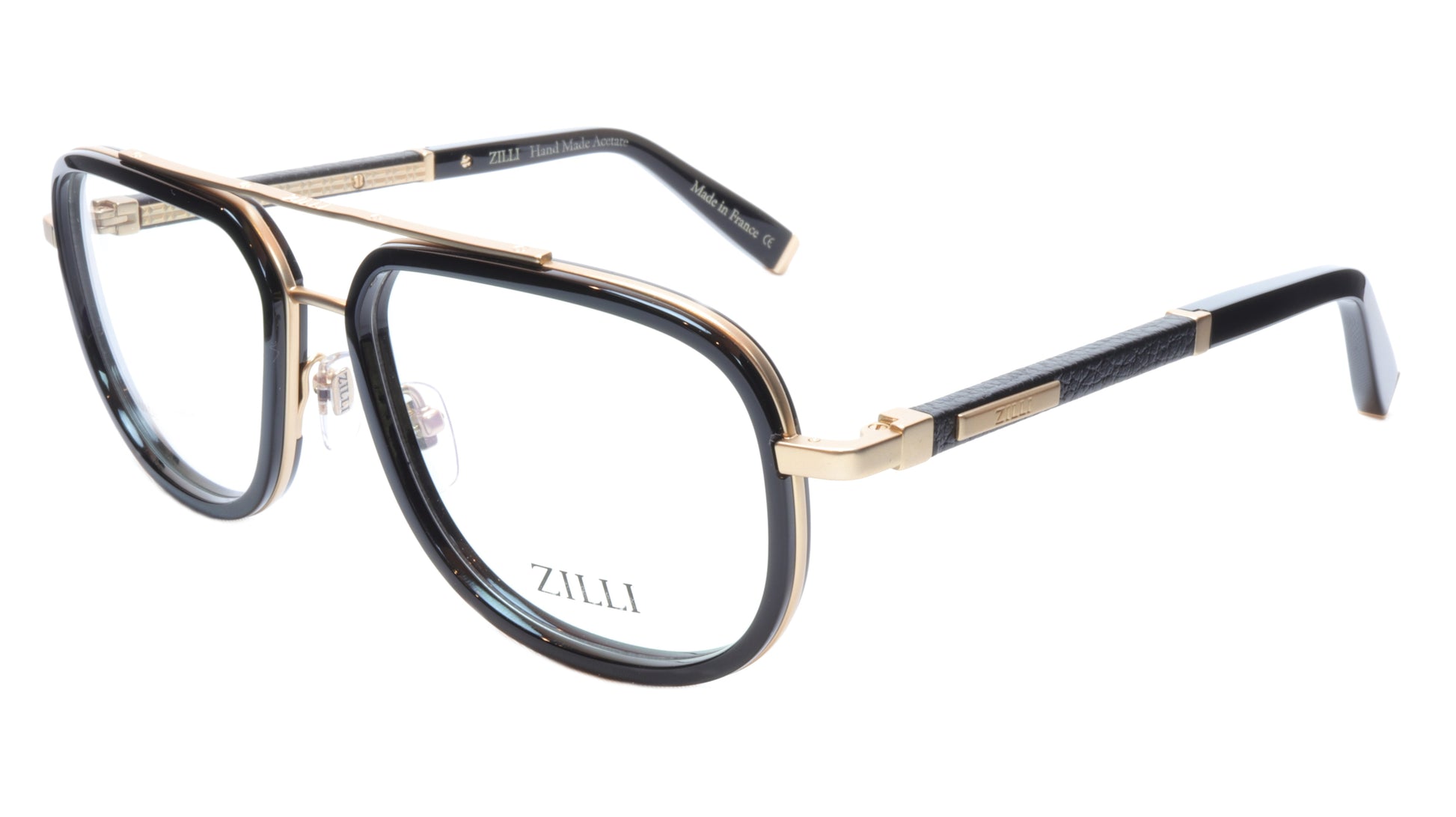 ZILLI Eyeglasses Frame Titanium Acetate Black Gold France Made ZI60021 C01 - Frame Bay