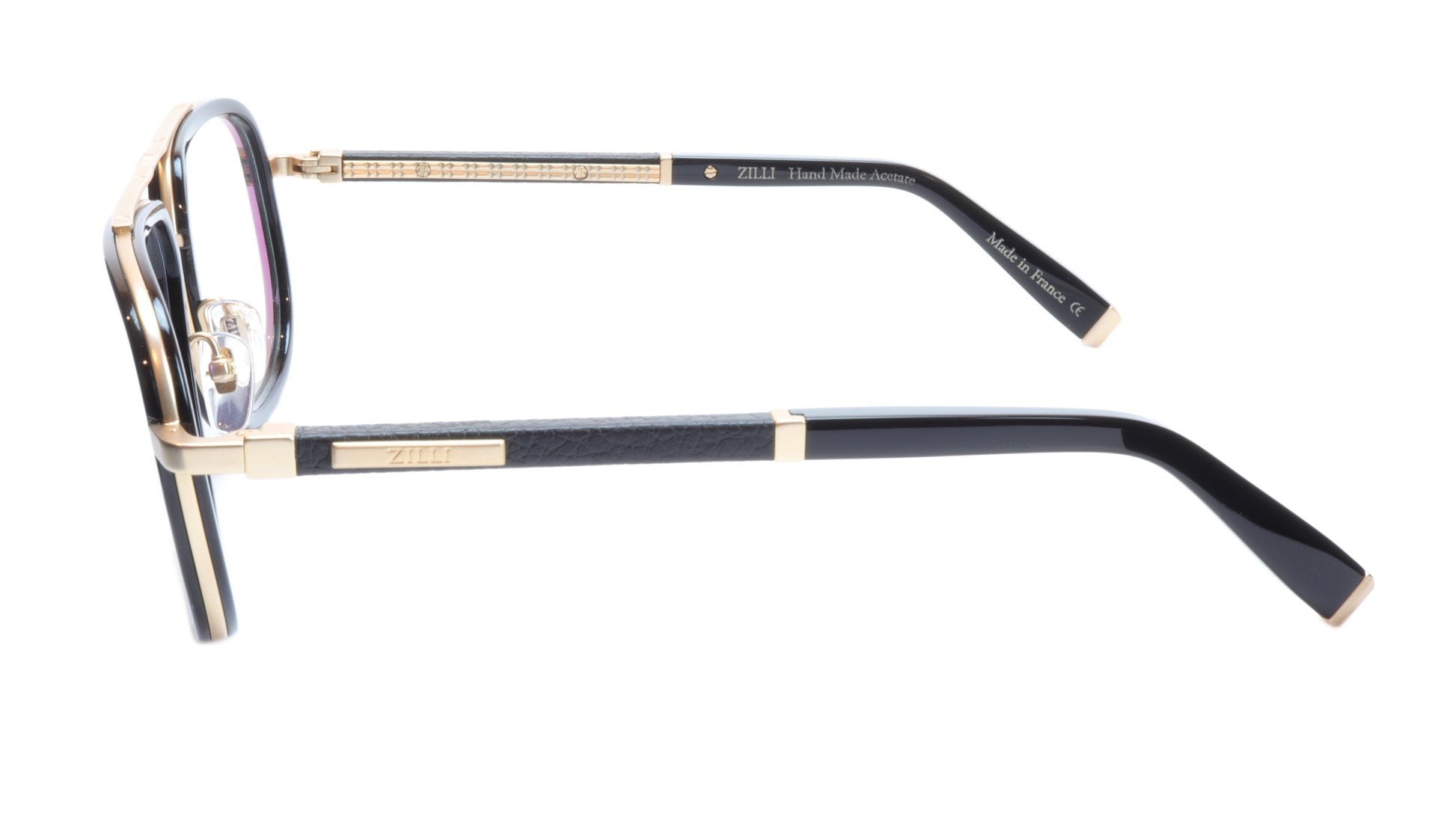 ZILLI Eyeglasses Frame Titanium Acetate Black Gold France Made ZI60021 C01 - Frame Bay