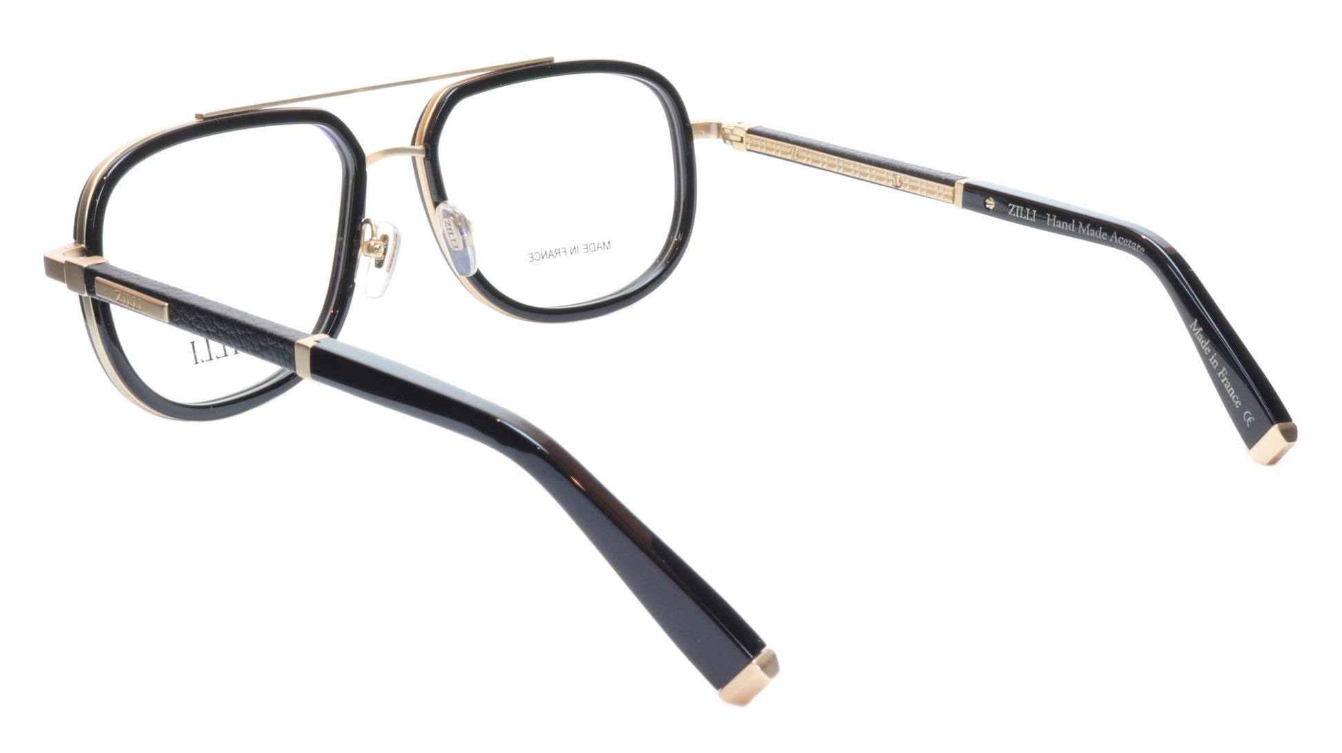 ZILLI Eyeglasses Frame Titanium Acetate Black Gold France Made ZI60021 C01 - Frame Bay