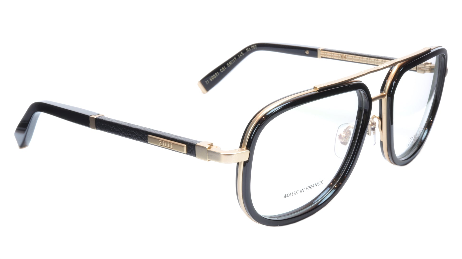 ZILLI Eyeglasses Frame Titanium Acetate Black Gold France Made ZI60021 C01 - Frame Bay