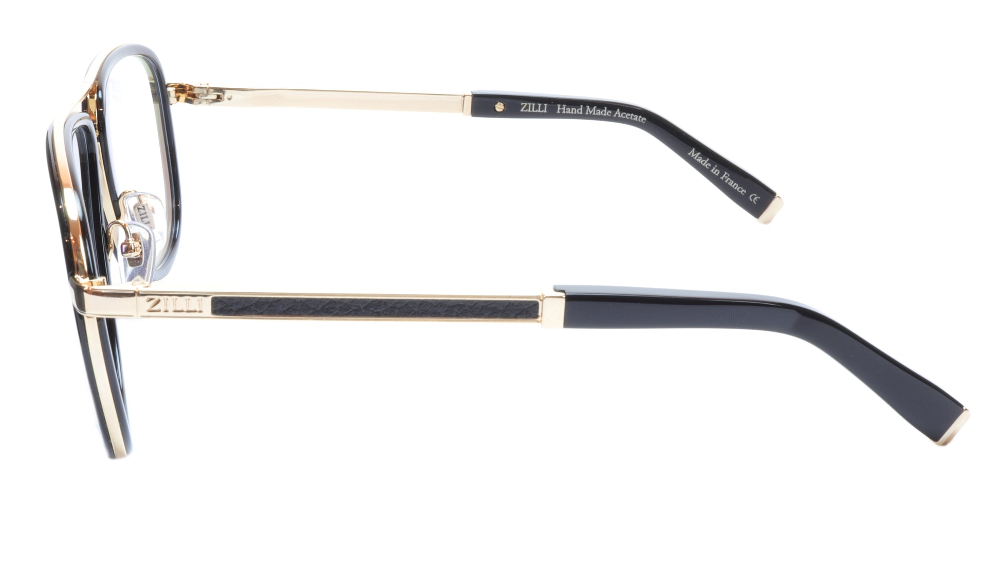 ZILLI Eyeglasses Frame Titanium Acetate Gold Black France Made ZI60020 C01 - Frame Bay