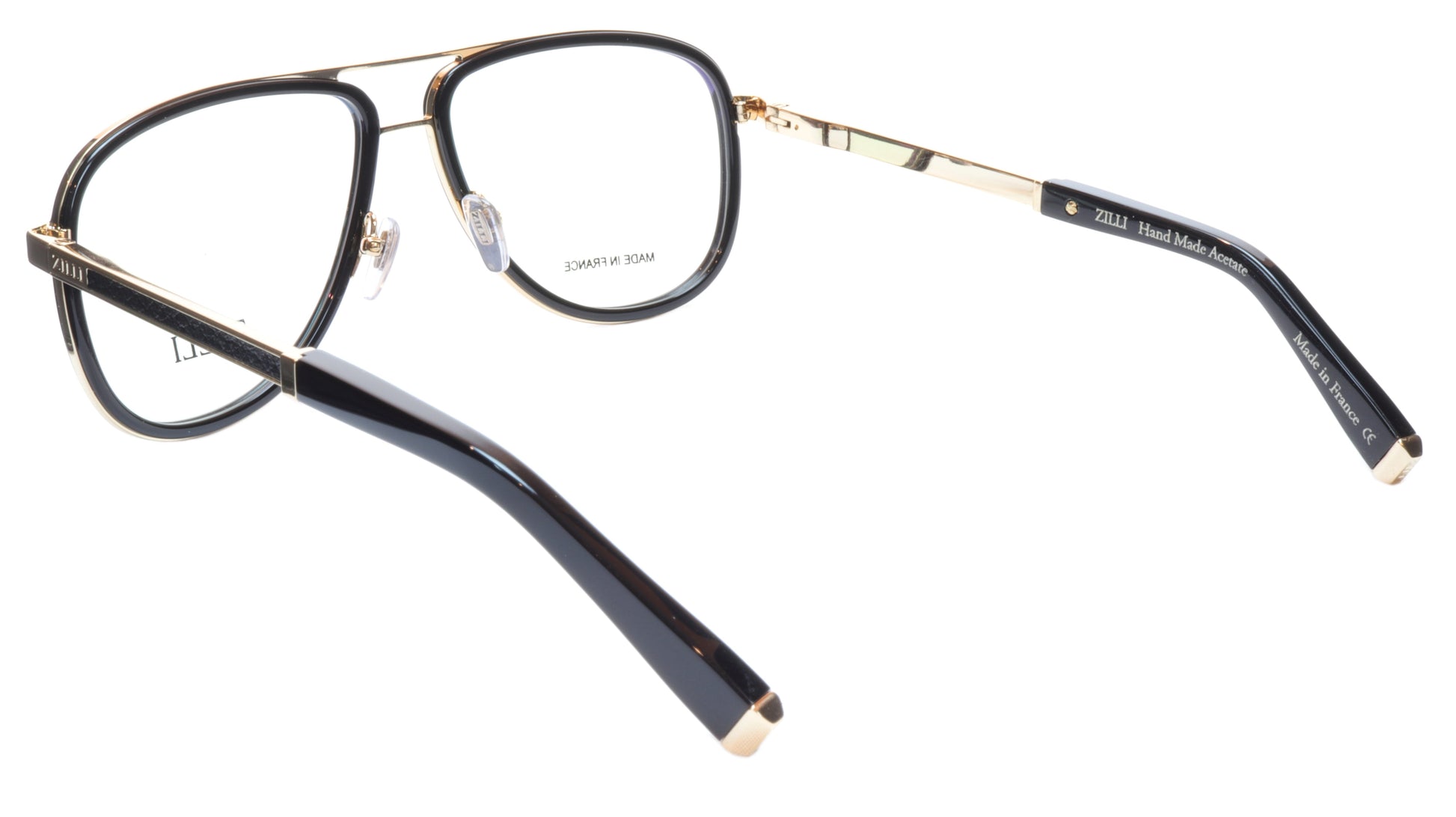 ZILLI Eyeglasses Frame Titanium Acetate Gold Black France Made ZI60020 C01 - Frame Bay