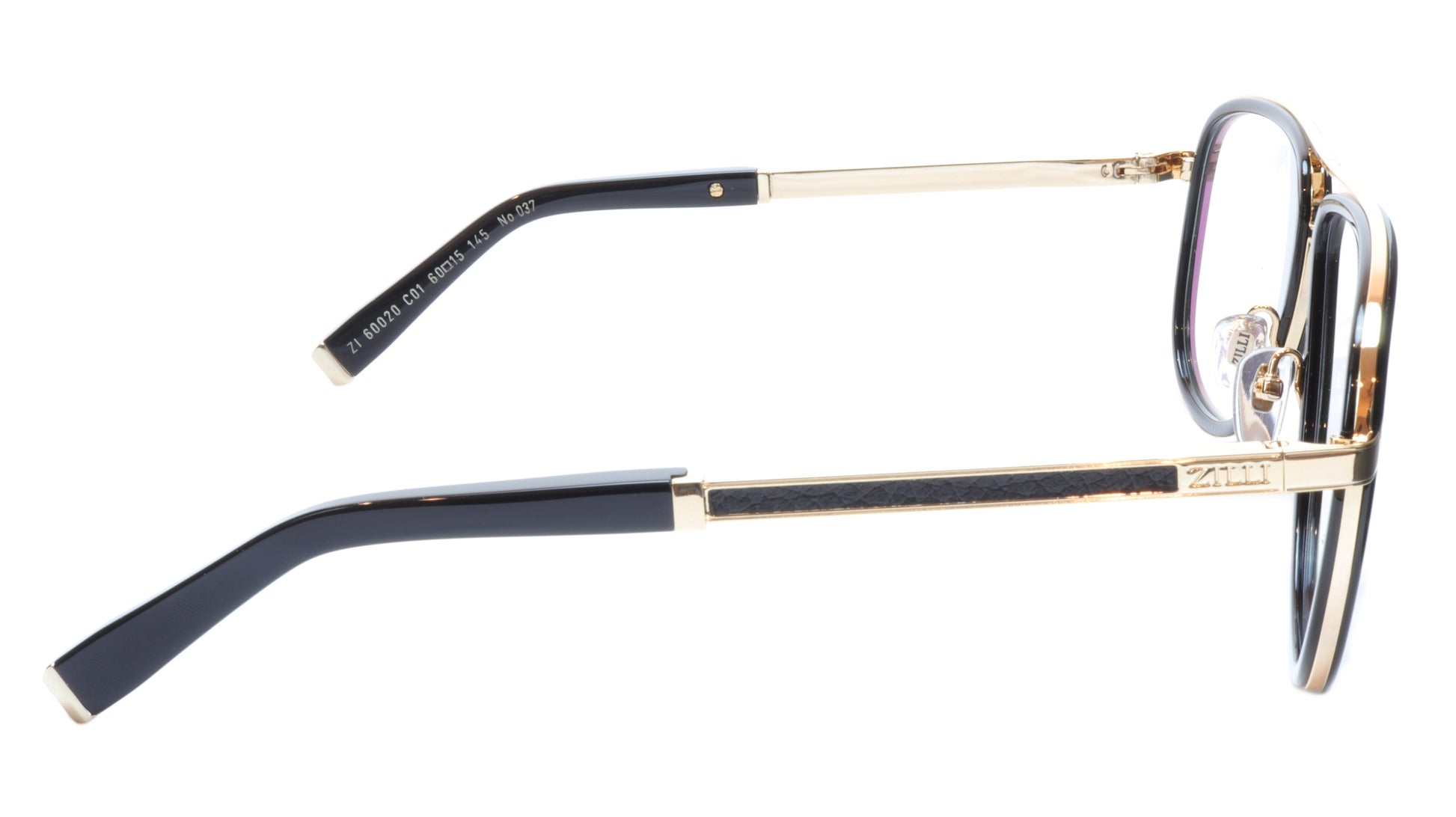 ZILLI Eyeglasses Frame Titanium Acetate Gold Black France Made ZI60020 C01 - Frame Bay