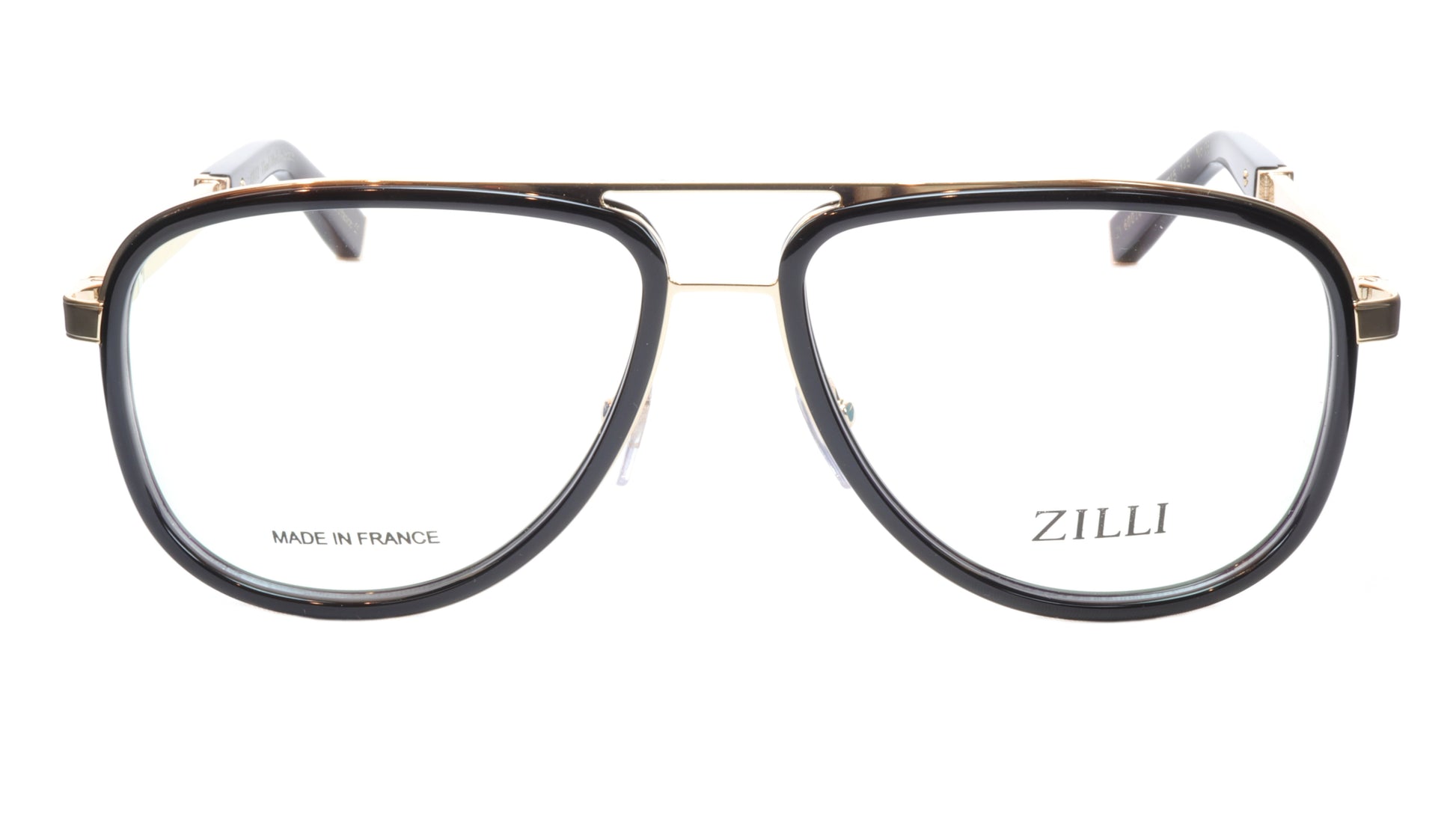 ZILLI Eyeglasses Frame Titanium Acetate Gold Black France Made ZI60020 C01 - Frame Bay