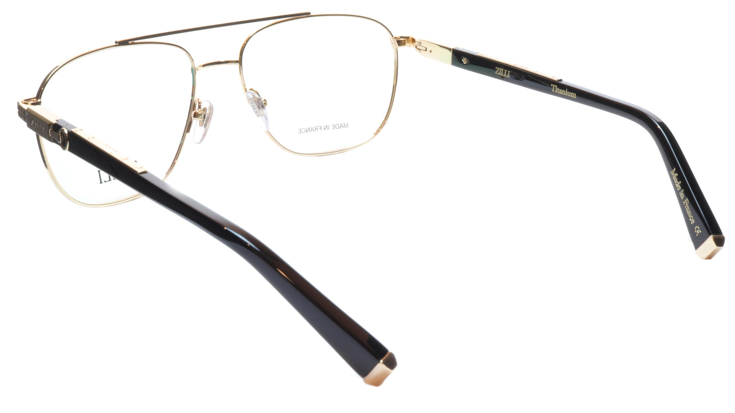 ZILLI Eyeglasses Frame Titanium Acetate Gold Black France Made ZI60022 C01 - Frame Bay