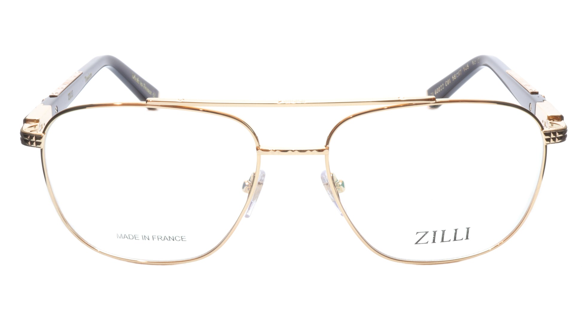 ZILLI Eyeglasses Frame Titanium Acetate Gold Black France Made ZI60022 C01 - Frame Bay