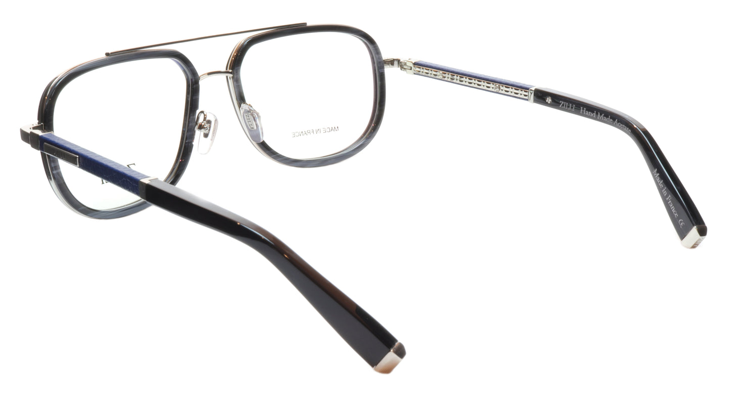 ZILLI Eyeglasses Frame Titanium Acetate Silver Blue France Made ZI60021 C02 - Frame Bay