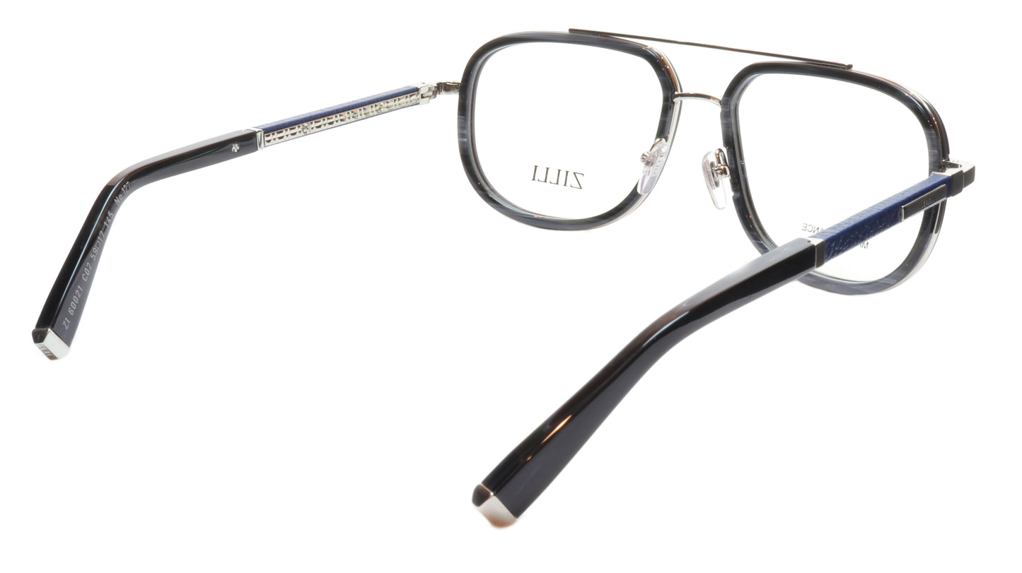 ZILLI Eyeglasses Frame Titanium Acetate Silver Blue France Made ZI60021 C02 - Frame Bay