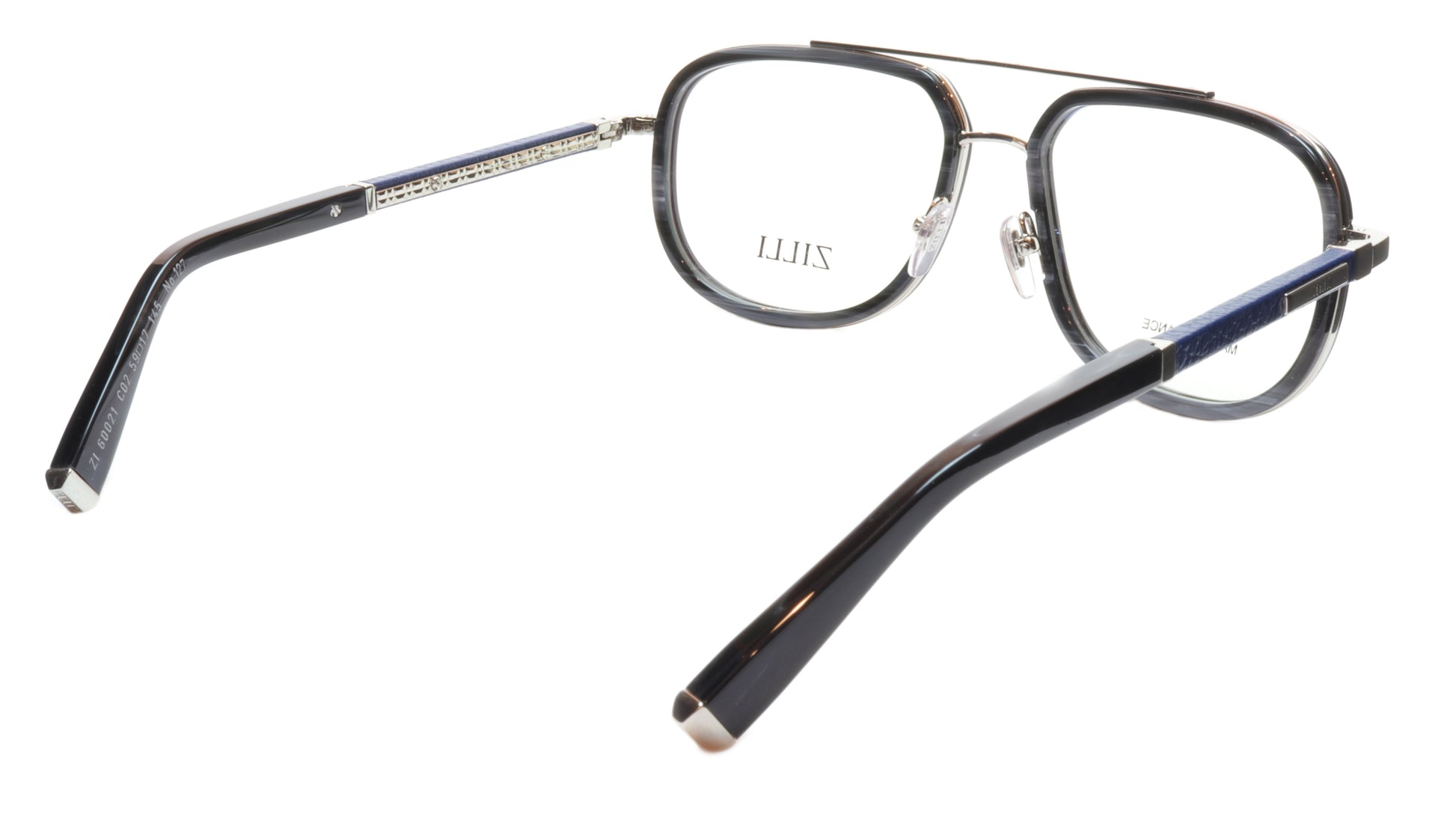 ZILLI Eyeglasses Frame Titanium Acetate Silver Blue France Made ZI60021 C02 - Frame Bay