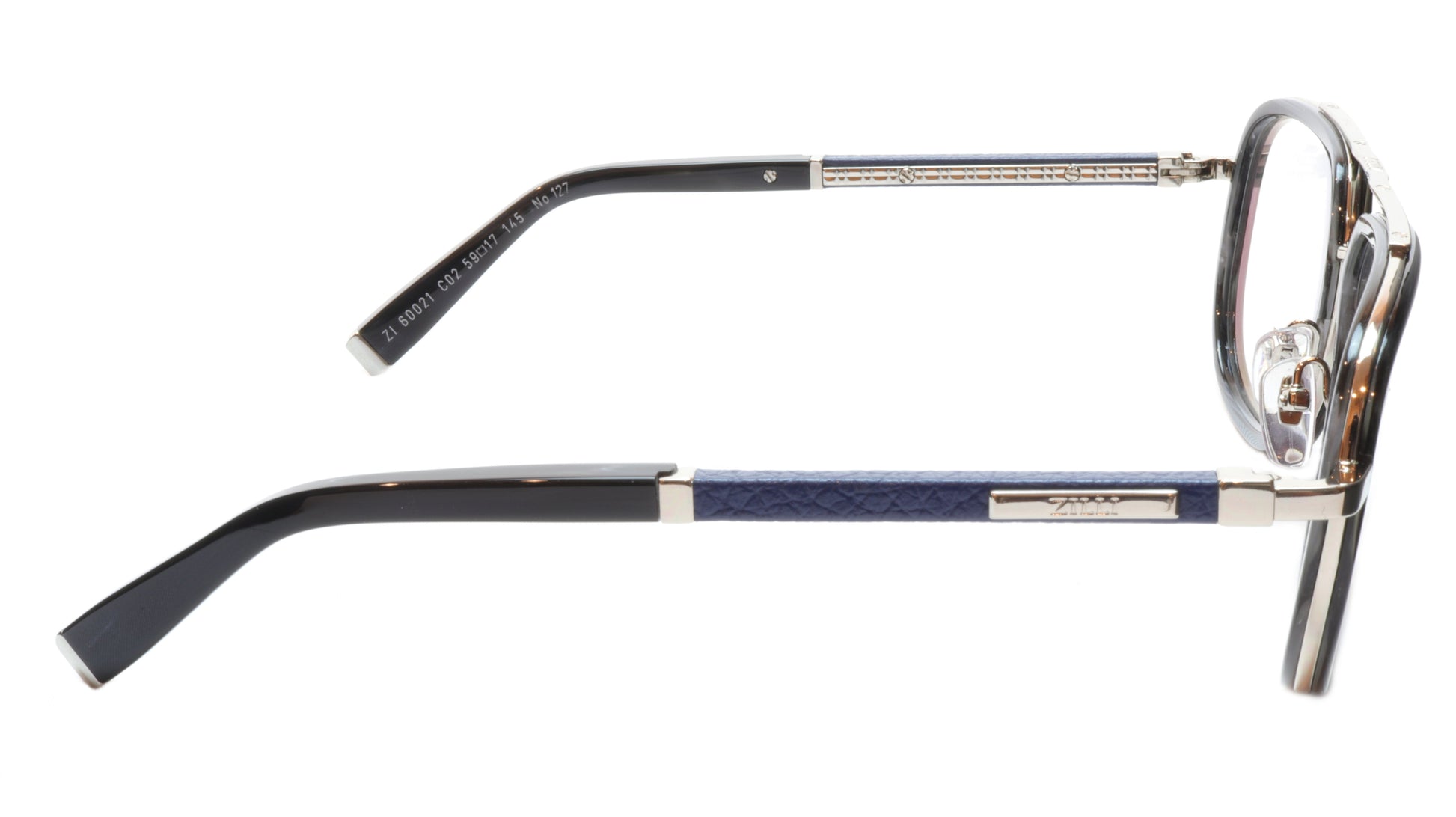 ZILLI Eyeglasses Frame Titanium Acetate Silver Blue France Made ZI60021 C02 - Frame Bay