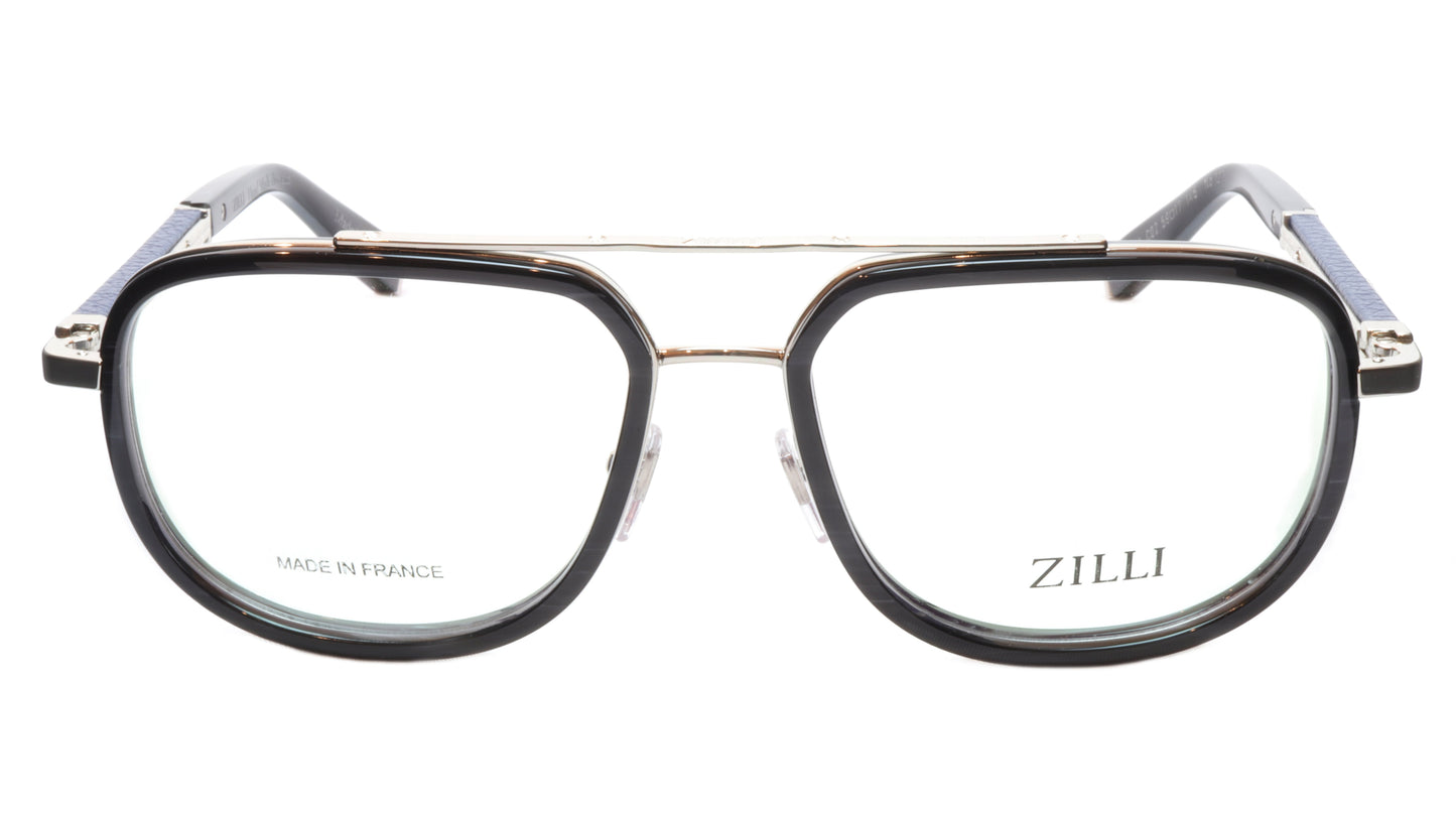 ZILLI Eyeglasses Frame Titanium Acetate Silver Blue France Made ZI60021 C02 - Frame Bay