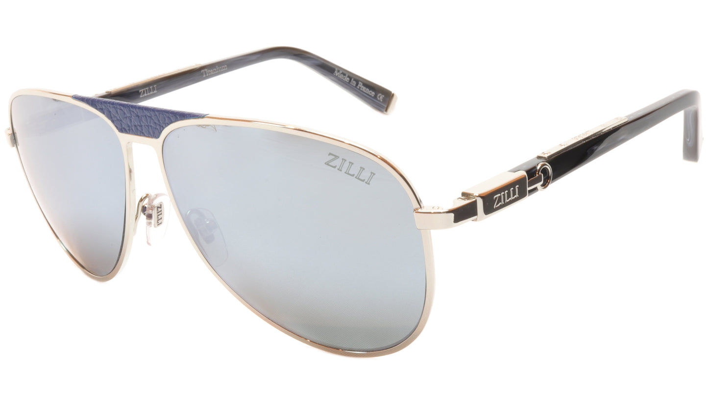 ZILLI Sunglasses Titanium Acetate Leather Polarized France ZI 65021 C07 - Frame Bay