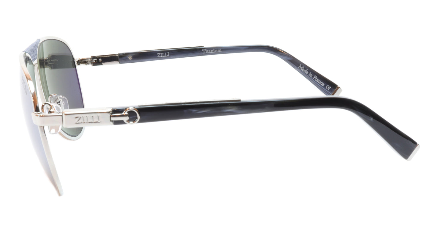 ZILLI Sunglasses Titanium Acetate Leather Polarized France ZI 65021 C07 - Frame Bay