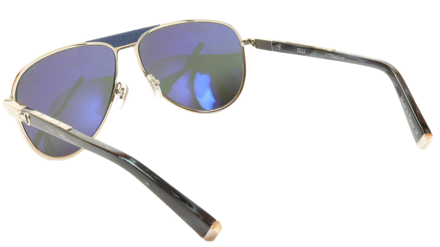 ZILLI Sunglasses Titanium Acetate Leather Polarized France ZI 65021 C07 - Frame Bay