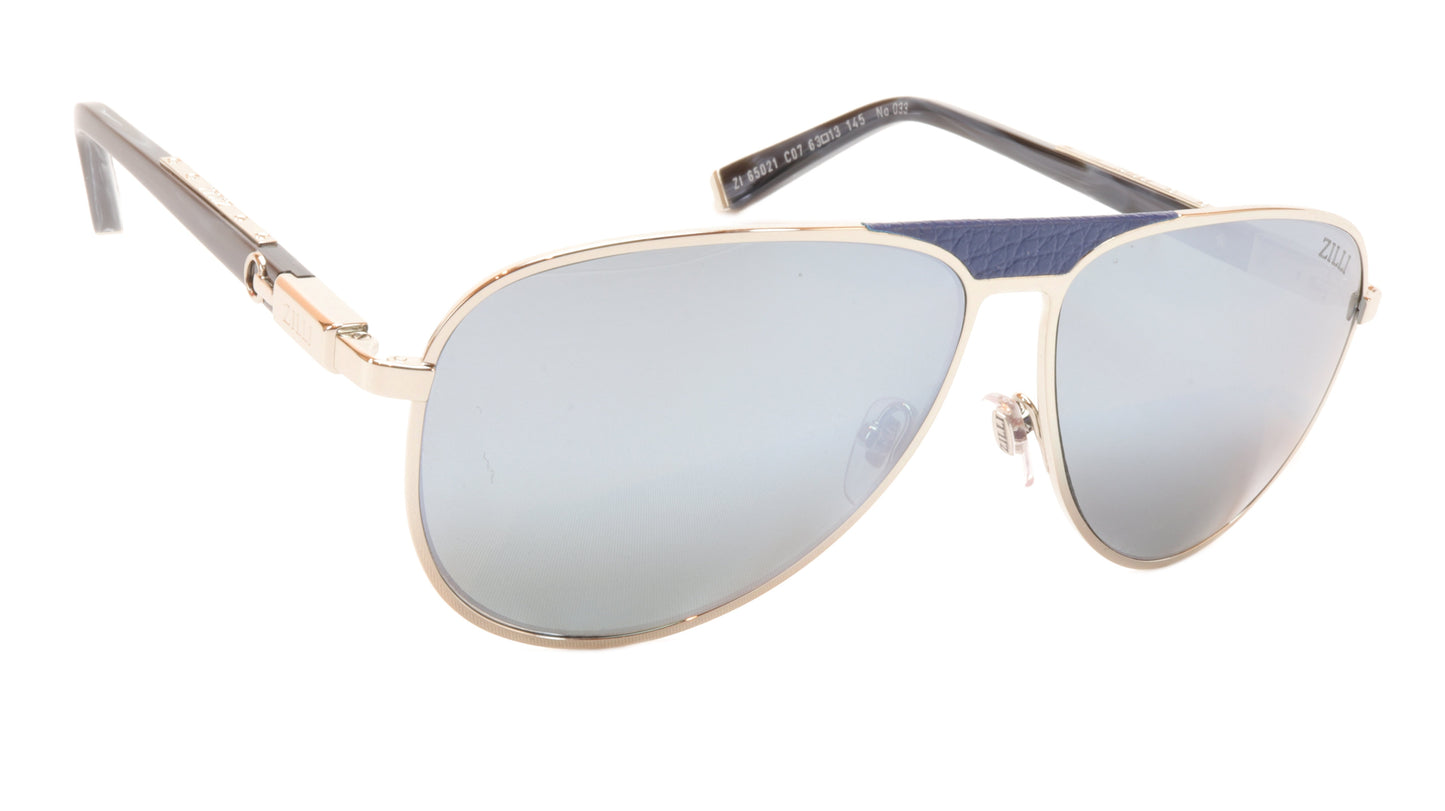ZILLI Sunglasses Titanium Acetate Leather Polarized France ZI 65021 C07 - Frame Bay