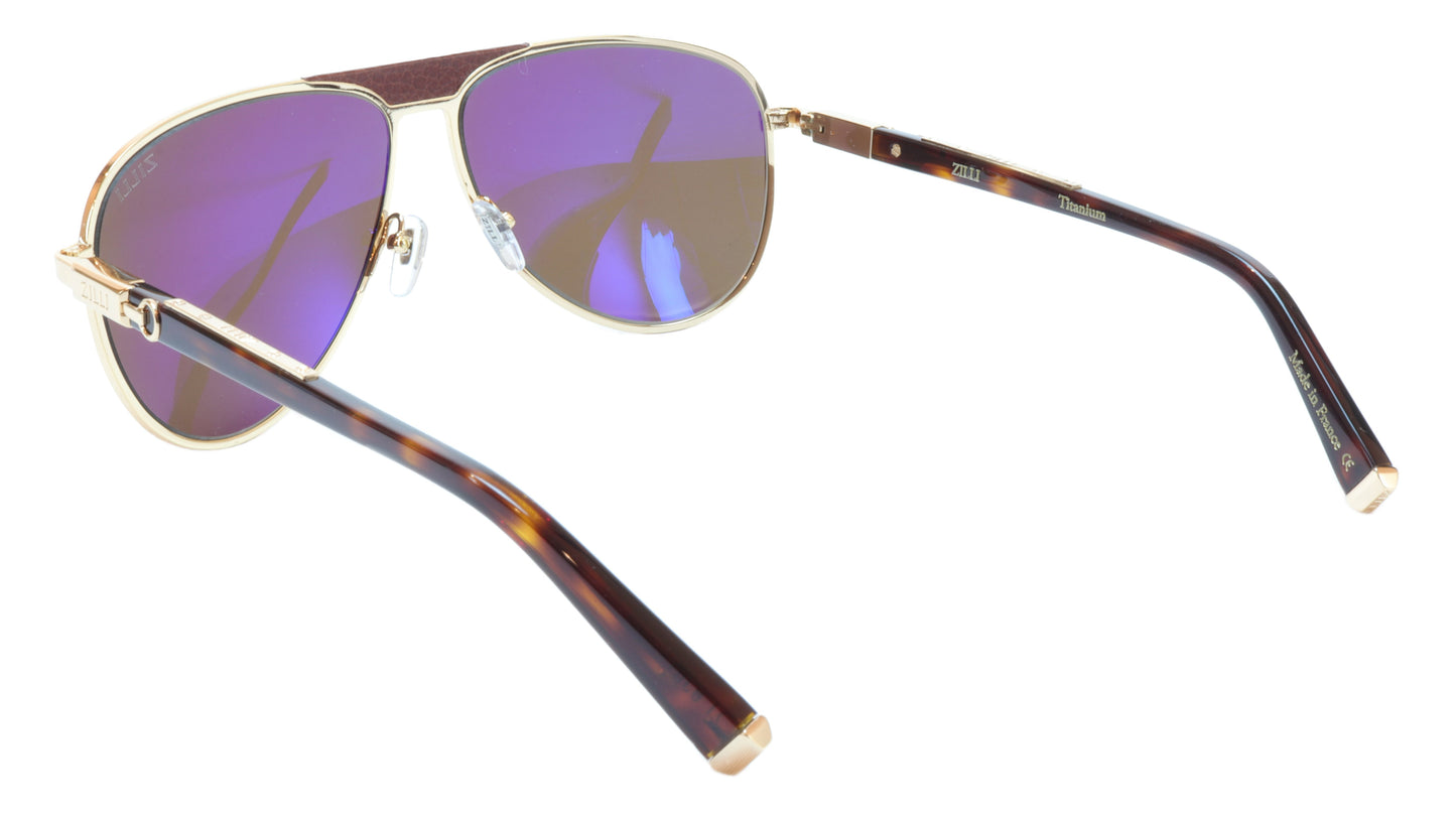 ZILLI Sunglasses Titanium Acetate Leather Polarized France ZI 65021 C06 - Frame Bay