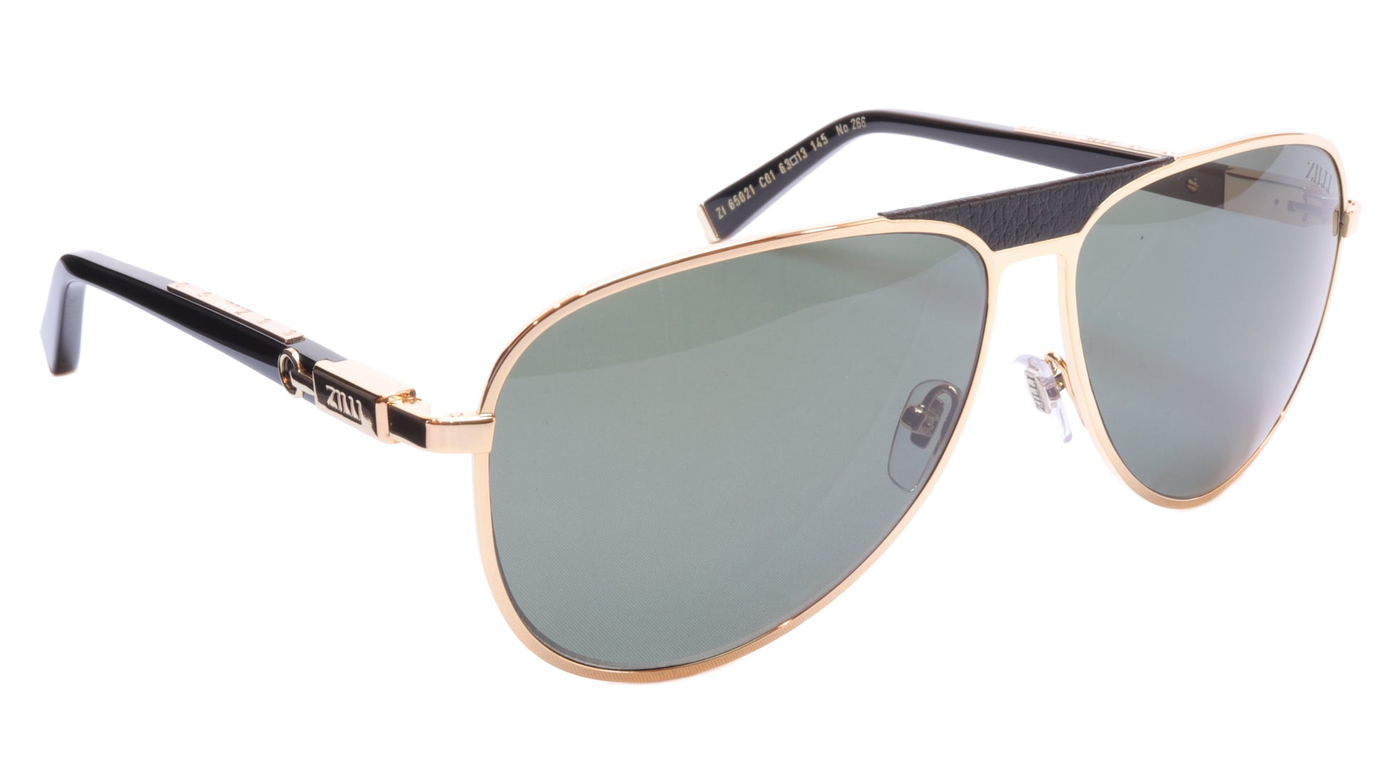 ZILLI Sunglasses Titanium Acetate Leather Polarized France ZI 65021 C01 - Frame Bay