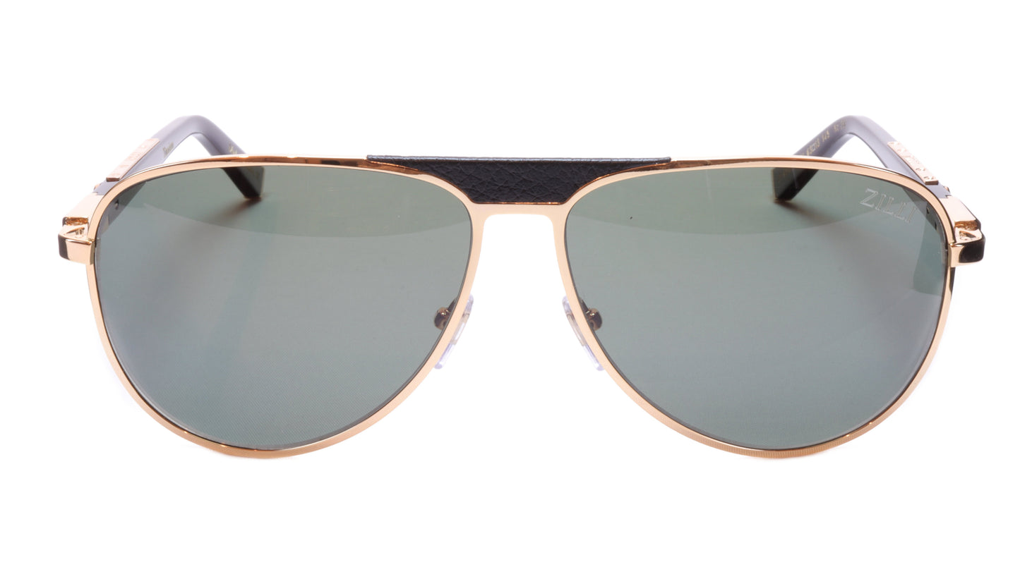 ZILLI Sunglasses Titanium Acetate Leather Polarized France ZI 65021 C01 - Frame Bay