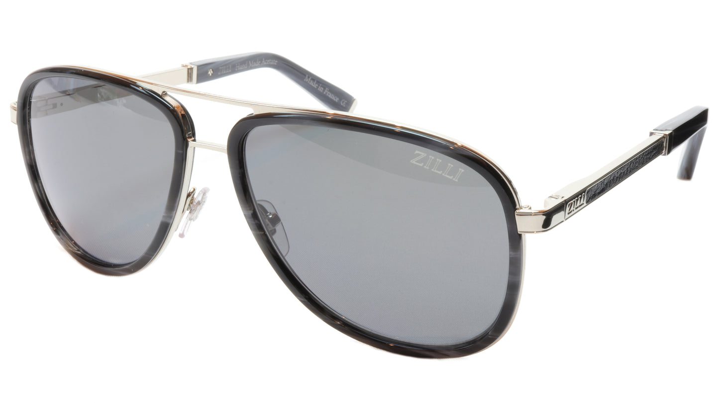 ZILLI Sunglasses Titanium Acetate Leather Polarized France ZI 65017 C03 - Frame Bay